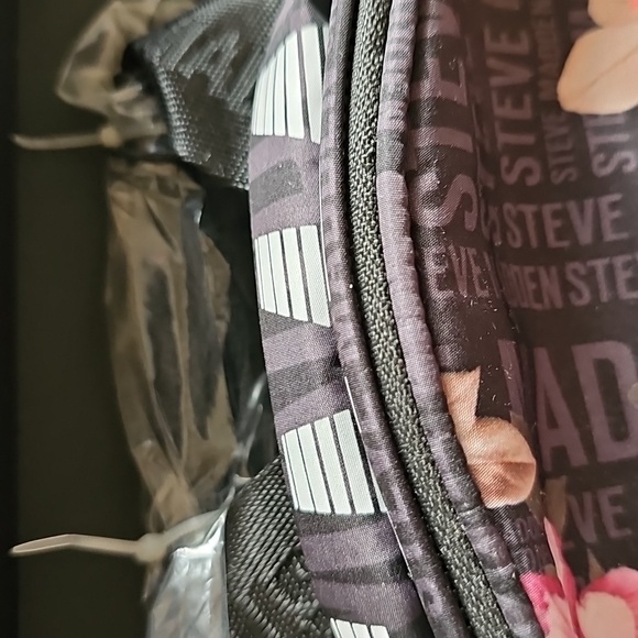 Steve Madden Black and Pink Floral Backpack Set With Clutch NWT main image 6